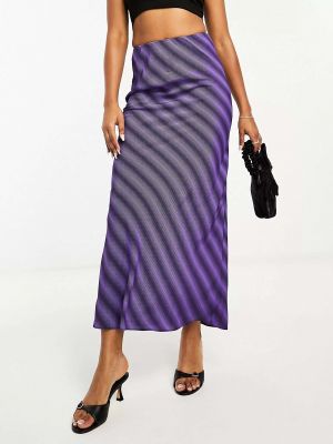 Гламурная юбка-комбинация миди с фиолетовым оптическим принтом Glamorous