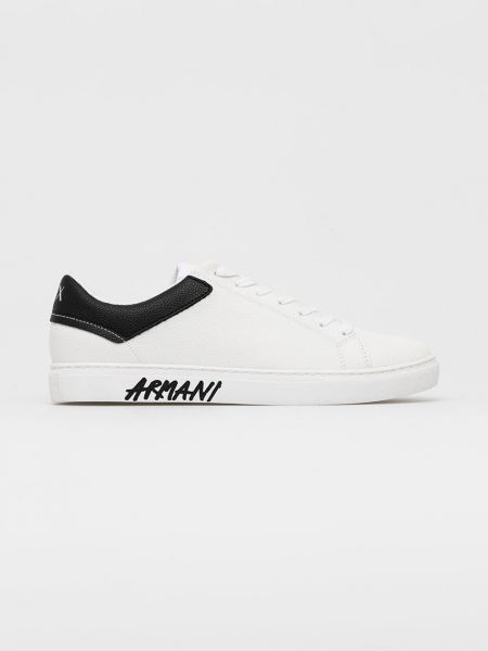 Sneakersy skórzane Armani Exchange białe