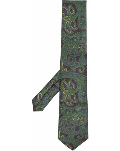 Corbata con bordado de cachemir con estampado de cachemira Etro verde