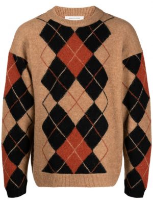 Argyle kariran pulover z okroglim izrezom Maison Kitsuné