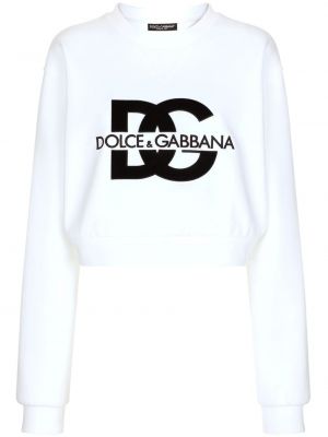 Raštuotas medvilninis džemperis Dolce & Gabbana balta