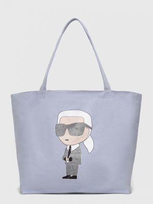 Pamučna torbica Karl Lagerfeld plava