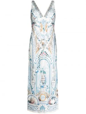 Jedwabna sukienka midi Camilla biała
