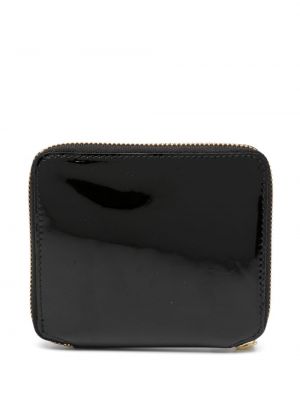 Lakierowany portfel skórzany z nadrukiem Comme Des Garçons Wallet czarny
