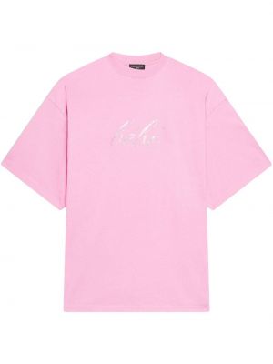 Памучна тениска Balenciaga Розово