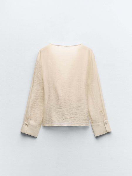 Прозрачная блузка Zara бежевая