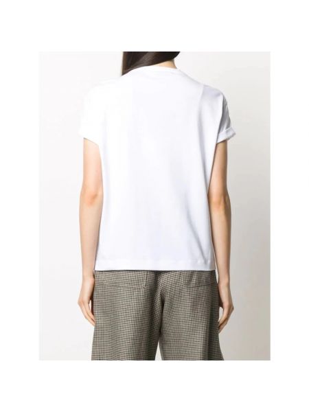 Camisa de algodón manga corta de cuello redondo Brunello Cucinelli blanco