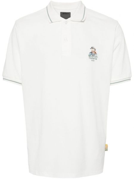 Poloshirt med broderier Musium Div. hvid