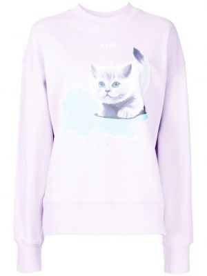 Trykt sweatshirt Msgm lilla