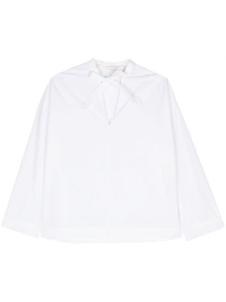 Βαμβακερή μπλούζα με γιακά Tela λευκό