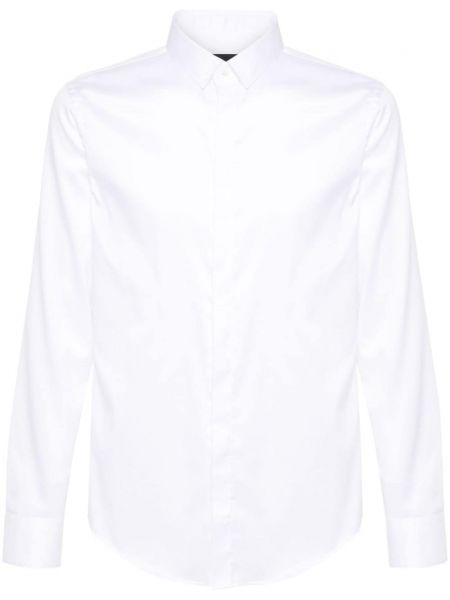 Βαμβακερό πουκάμισο Emporio Armani λευκό