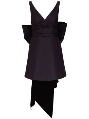Jedwabna sukienka koktajlowa z kokardką Carolina Herrera czarna