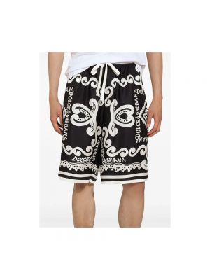 Pantalones cortos de seda con estampado Dolce & Gabbana