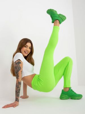 Csíkos leggings Fashionhunters zöld