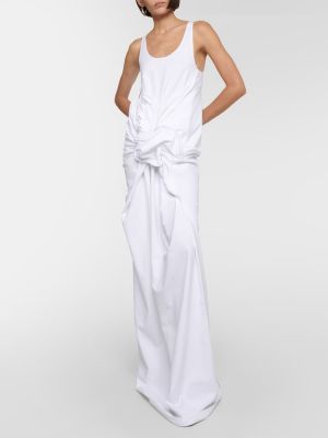 Памучна макси рокля от джърси Y Project бяло