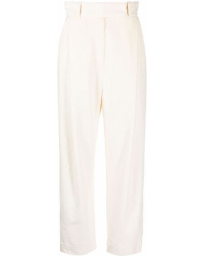 Manšestrové rovné kalhoty Totême bílé