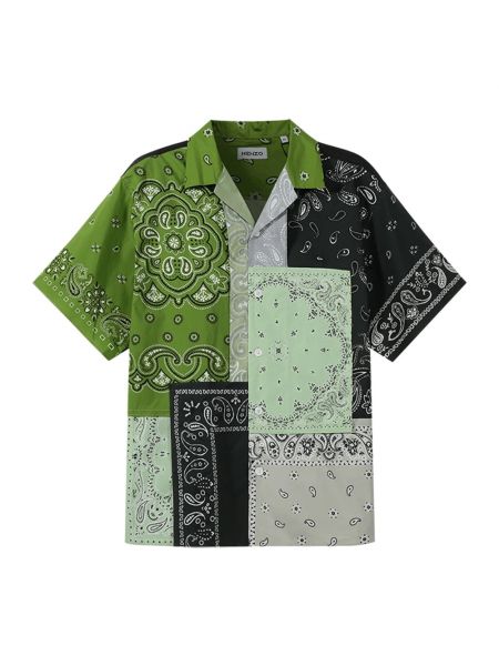 Koszula bawełniana z krótkim rękawem Kenzo zielona