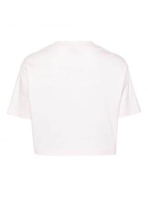 Haftowana koszulka bawełniana Lanvin różowa