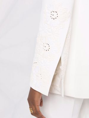 Květinové sako s výšivkou Ermanno Scervino bílé
