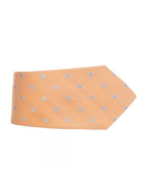 Pomarańczowy jedwabny krawat Kiton