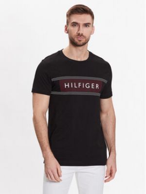 Slim fit tričko Tommy Hilfiger černé