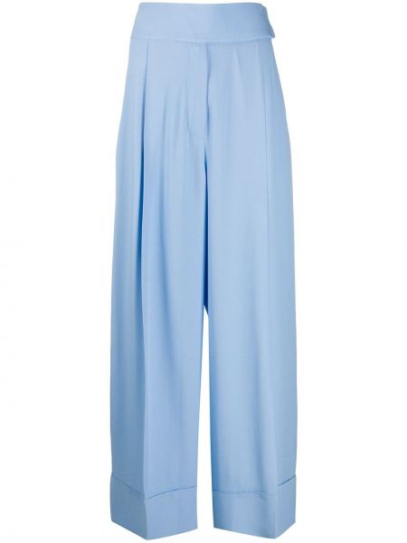 Широкие брюки из крепа Sara Battaglia, синие