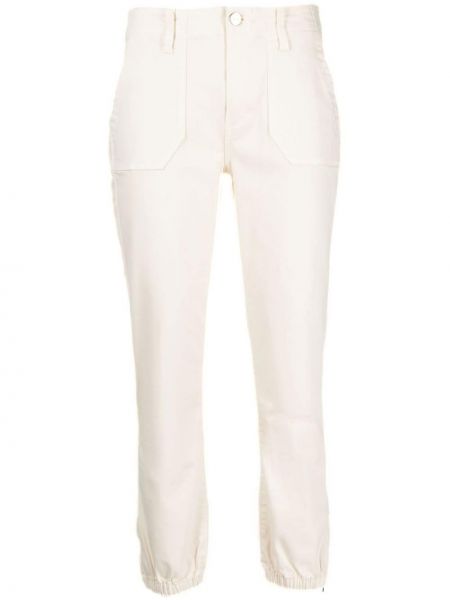 Bavlněné kalhoty s páskem Paige - bílá