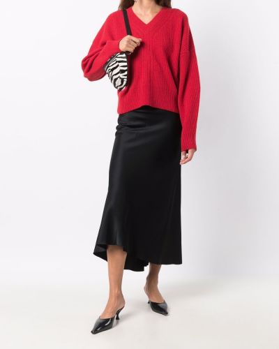 Jersey de punto con escote v de tela jersey Semicouture rojo