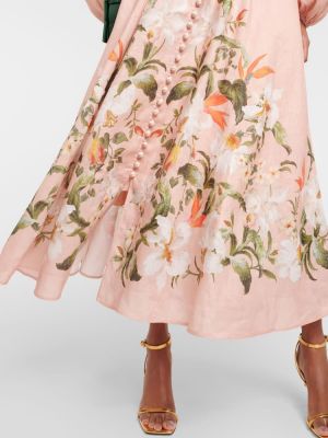 Lina maksi kleita ar ziediem Zimmermann rozā