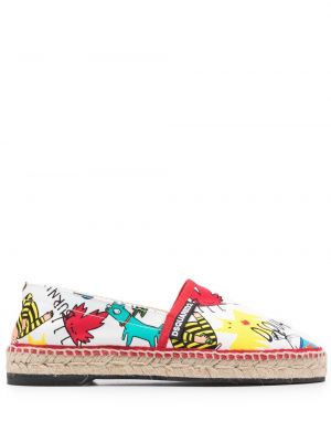 Trykt espadrillos Dsquared2 hvit