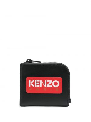 Kožená peňaženka s potlačou Kenzo čierna