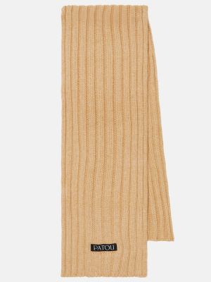 Bufanda de lana de cachemir con estampado de cachemira Patou marrón