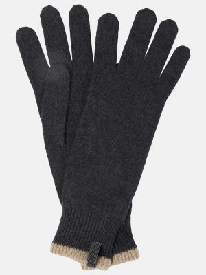 Kašmírové rukavice Brunello Cucinelli sivá