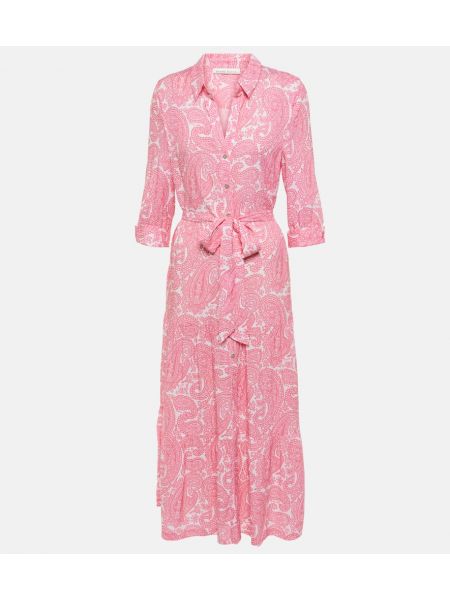 Vestido camisero con estampado de cachemira Heidi Klein rosa