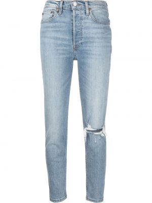 Hög midja skinny fit-jeans Re/done blå