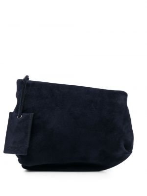 Асиметрични велурени чанта за ръка Marsell синьо