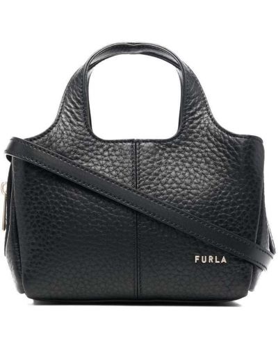 Lær shoppingbag Furla svart