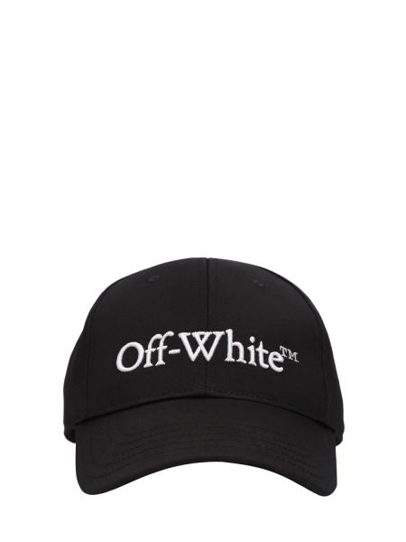 Broderet bomuld cap Off-white