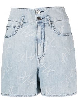 Kratke traper hlače s printom Armani Exchange