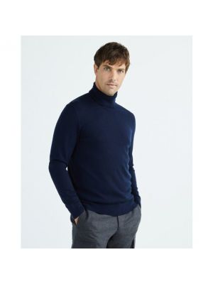 Jersey de lana de lana merino de cuello vuelto Michael Kors azul