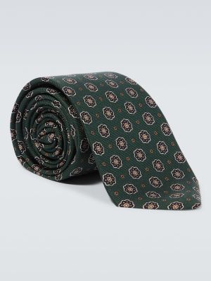 Копринена вратовръзка Kiton зелено