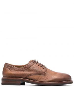 Pantofi derby cu șireturi din dantelă Brunello Cucinelli maro
