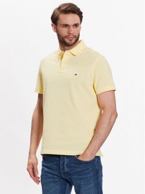 Тениска с копчета Tommy Hilfiger жълто