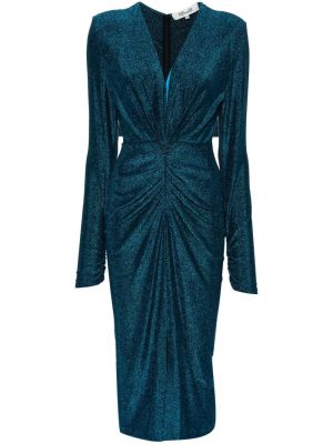 Modré midi šaty Dvf Diane Von Furstenberg