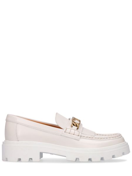 Chunky læder loafers Tod's hvid