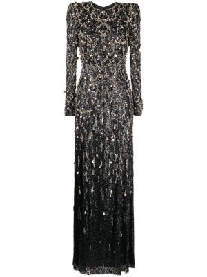Sukienka wieczorowa z koralikami Jenny Packham czarna