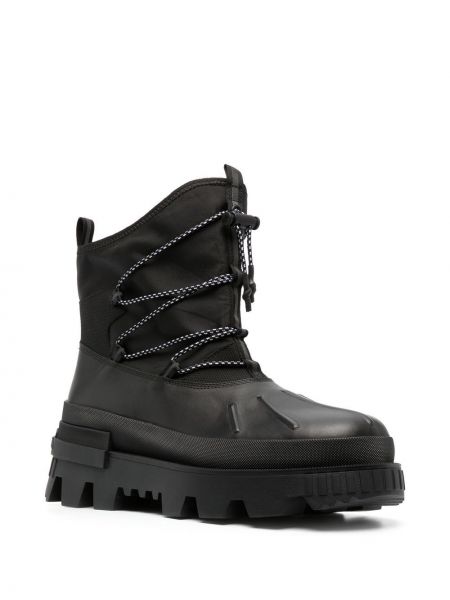 Krajkové šněrovací kotníkové boty Moncler černé