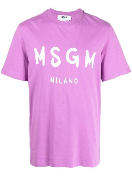 Trykt t-skjorte Msgm lilla