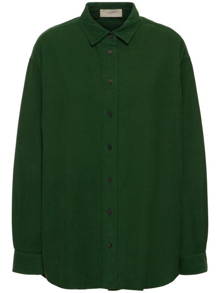 Βελούδινο πουκάμισο The Row πράσινο