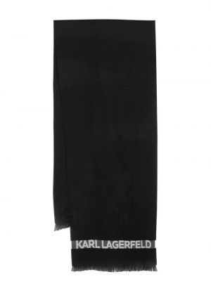 Šal s potiskom Karl Lagerfeld črna